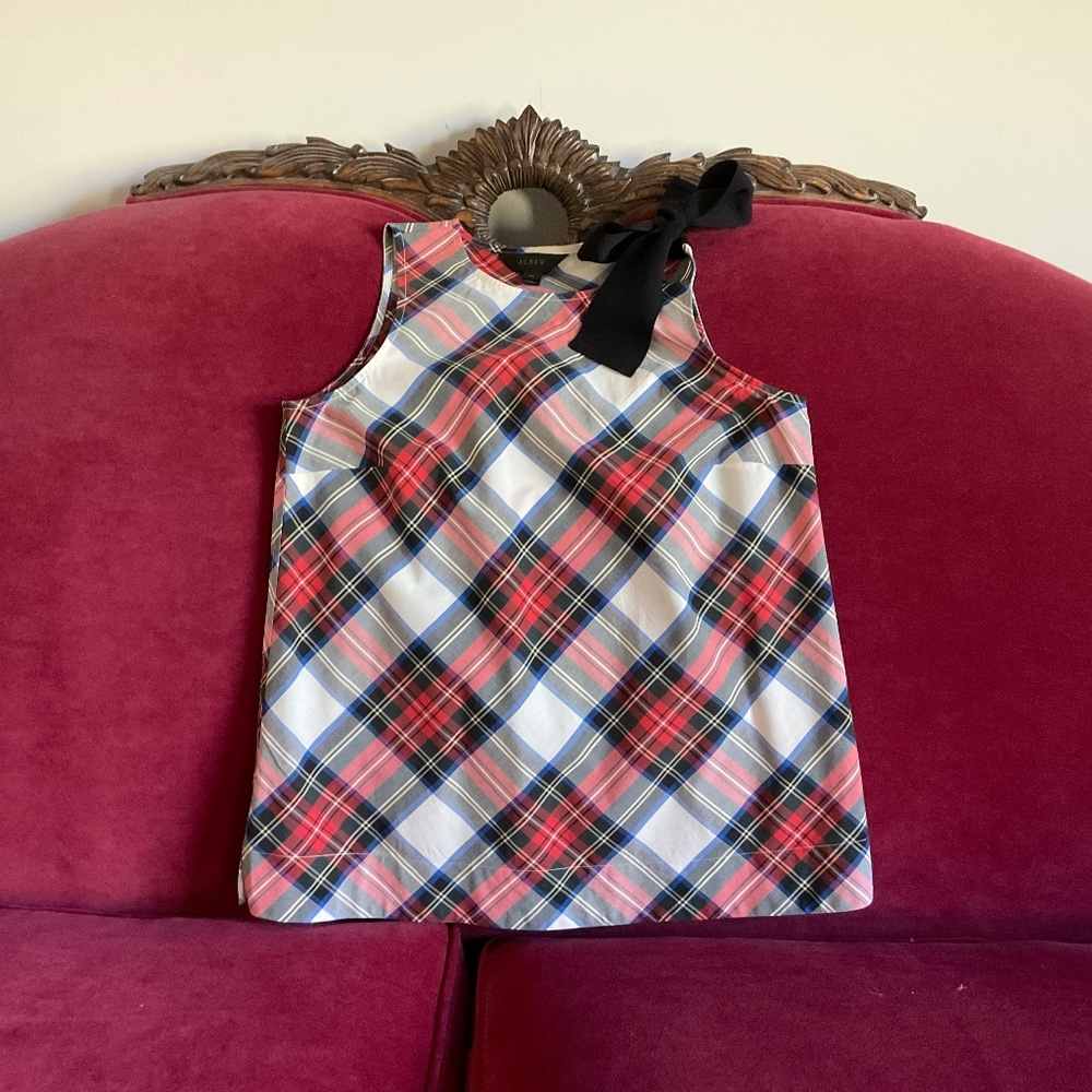 J Crew Tartan Print Blouse